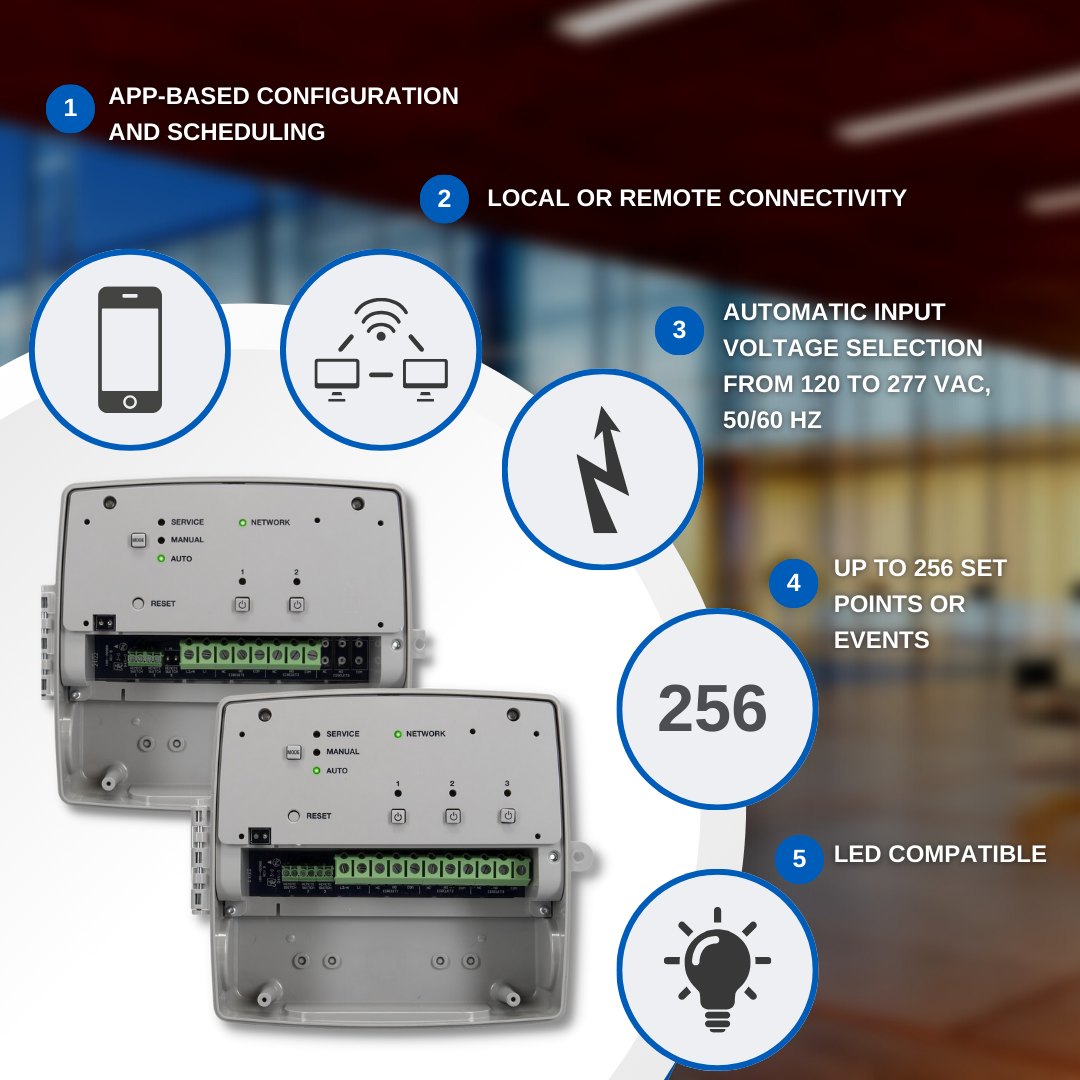 WiFi Pool Controller 120-277 VAC 3 Circuit 2-SPDT/1DPDT with SPDT - PE733P