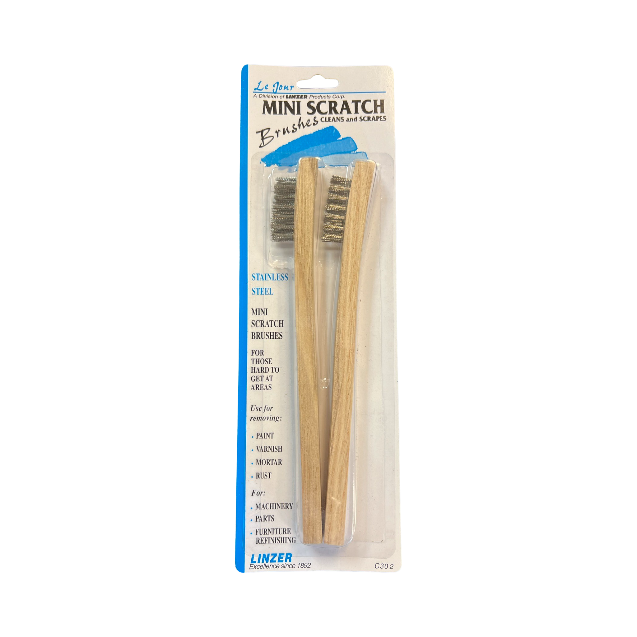 Linzer Mini Stainless Steel Scratch Brushes (2 Pack) - C302