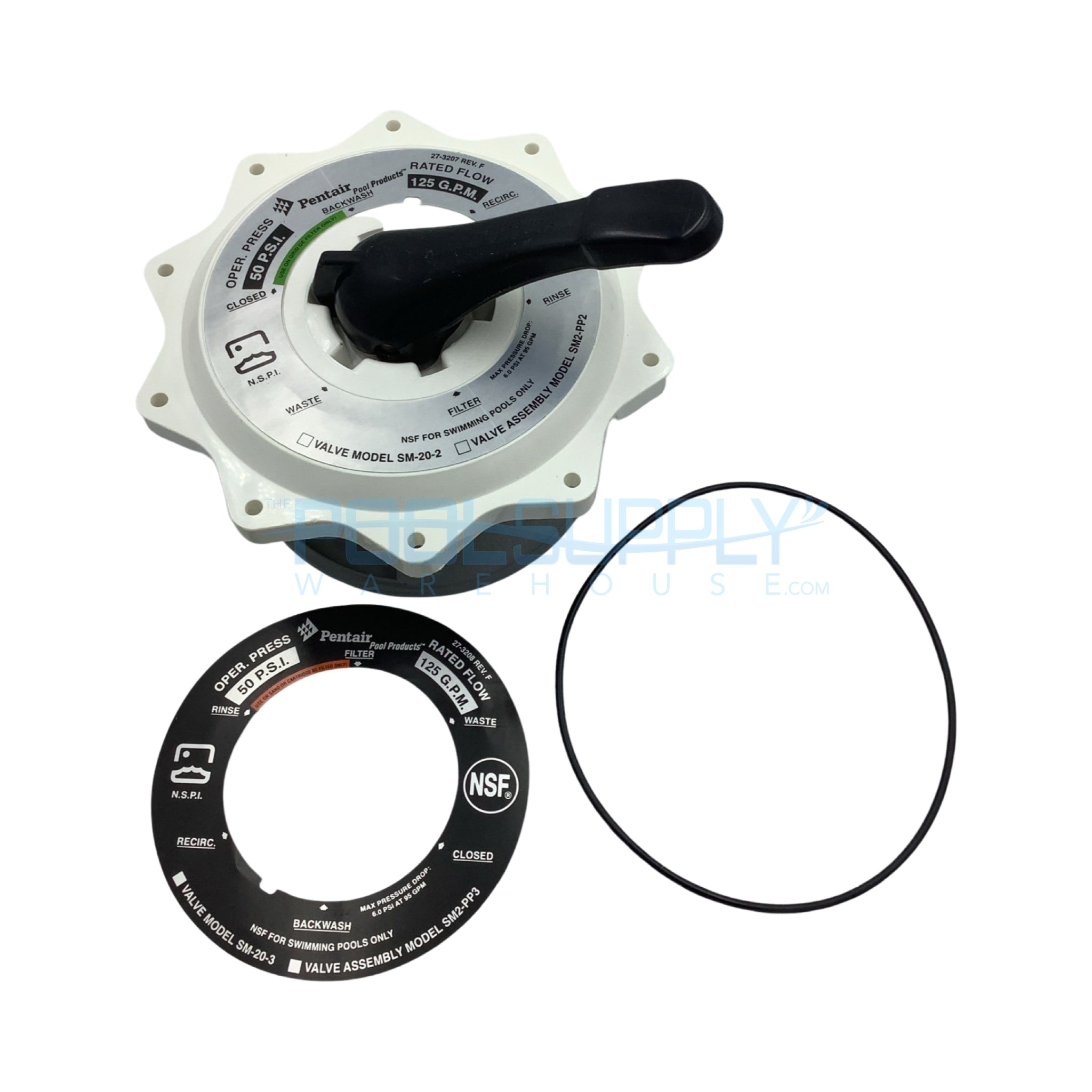 Pentair Valve Top Assembly For HiFlow 2 Inch Top and Side Mount MultiPort Valve Model 261055 and 261152 - 270067 - The Pool Supply Warehouse