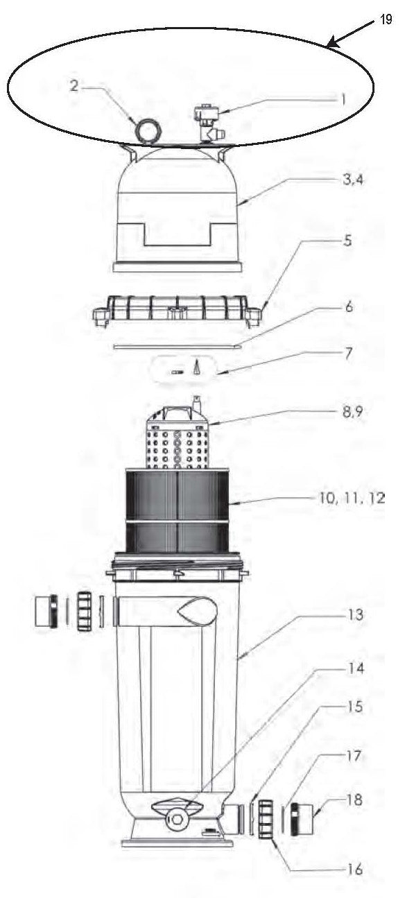 Pentair Clean And Clear RP 100 SQFT Cartridge Filter - 160354 - Cartridge Filter - PENTAIR WATER POOL AND SPA INC - The Pool Supply Warehouse