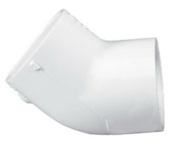 Lasco 1" SCH40 45° Elbow Slip - 417010BC - The Pool Supply Warehouse