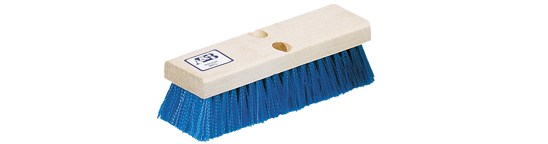 A&B Deck Brush; Wood Back, Blue Bristle - 6023