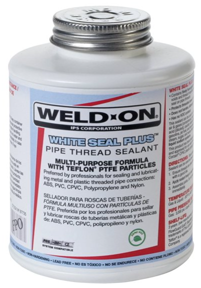 IPS 1/4 Pint Weld-On White Seal Plus Teflon Thread Sealant - 87725