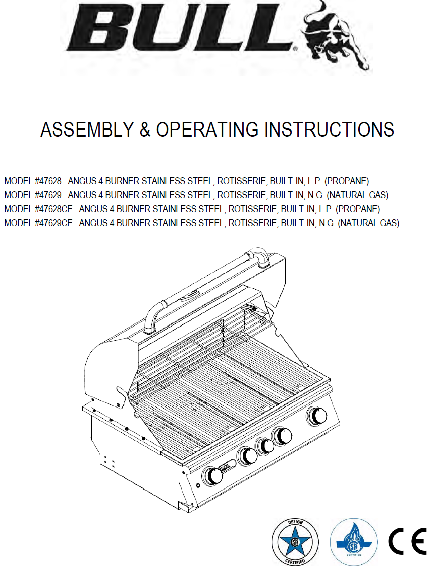 Angus Flagship Grill Owner's Manual