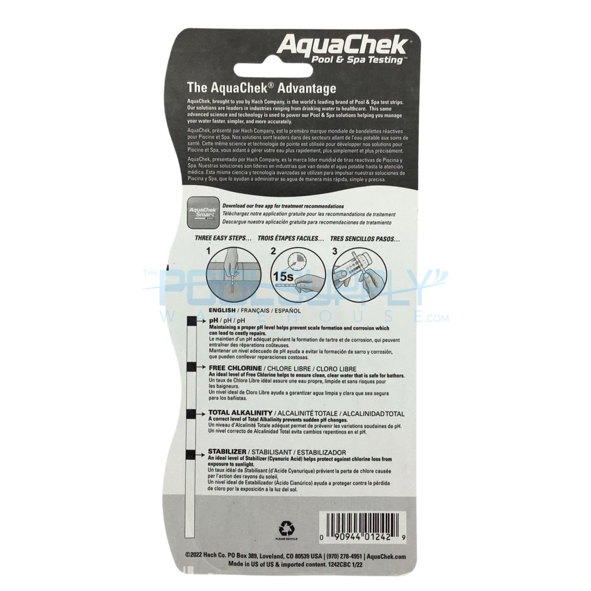 AquaChek Yellow 4-in-1 Test Strips - 511242A - The Pool Supply Warehouse