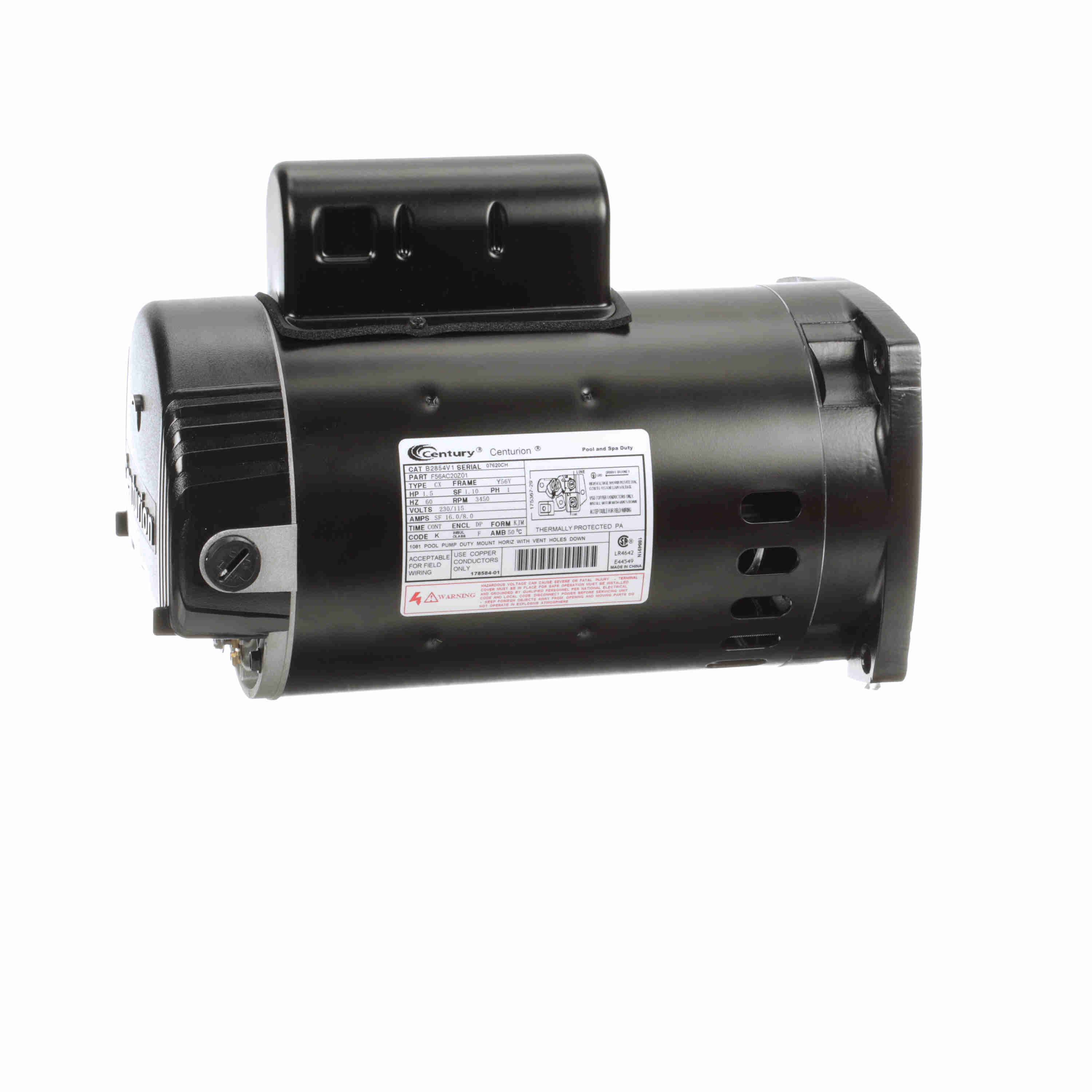 Century 1.5HP,DP,3450,Y56Y,1/60/115/230 - B2854V1