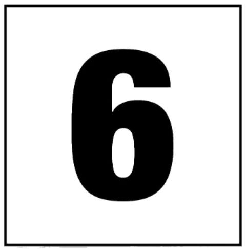 Inlays 6x6" Ceramic Tile 4" Letter #6 Smooth Frost-Proof Pool Deck Depth Marker - C611060