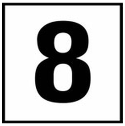 Inlays 6x6" Ceramic Tile 4" Letter #8 Non-Skid Frost-Proof Pool Deck Depth Marker - C621080