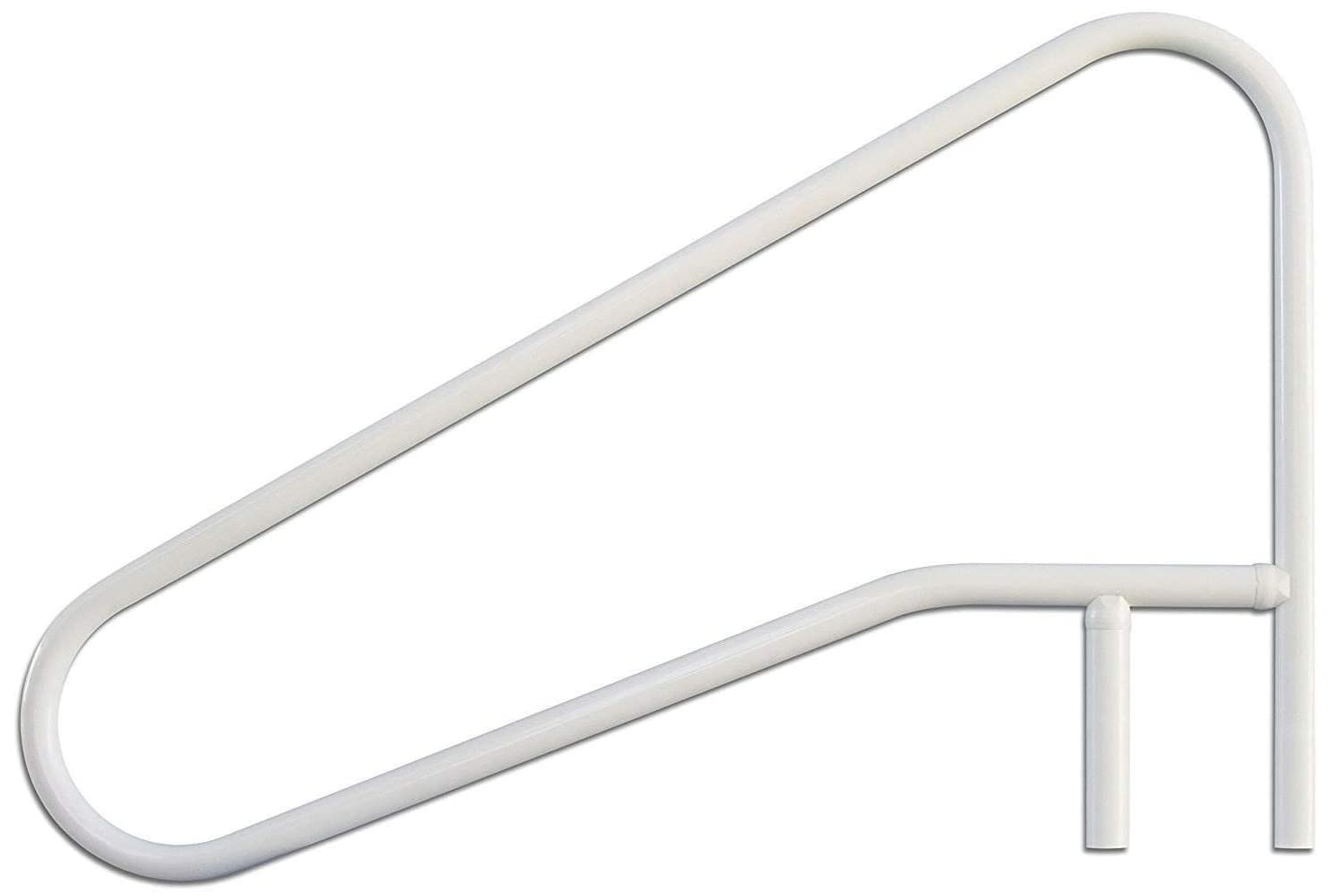 Saftron Gray 3-Bend Return to Deck Mount Grab Rail with Crossbrace - CBRTD-354-G - The Pool Supply Warehouse