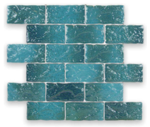 National Pool Tile 2"x4" Sea Blue Earthtone Brick Tile - MASEB2