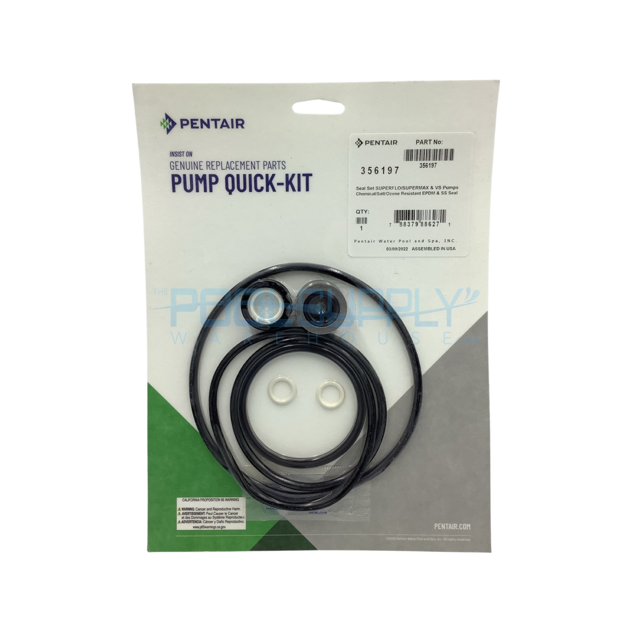 Pentair SuperFlo/SuperMax Chemical/Salt/O3 Resistant Seal Kit - 356197 - The Pool Supply Warehouse