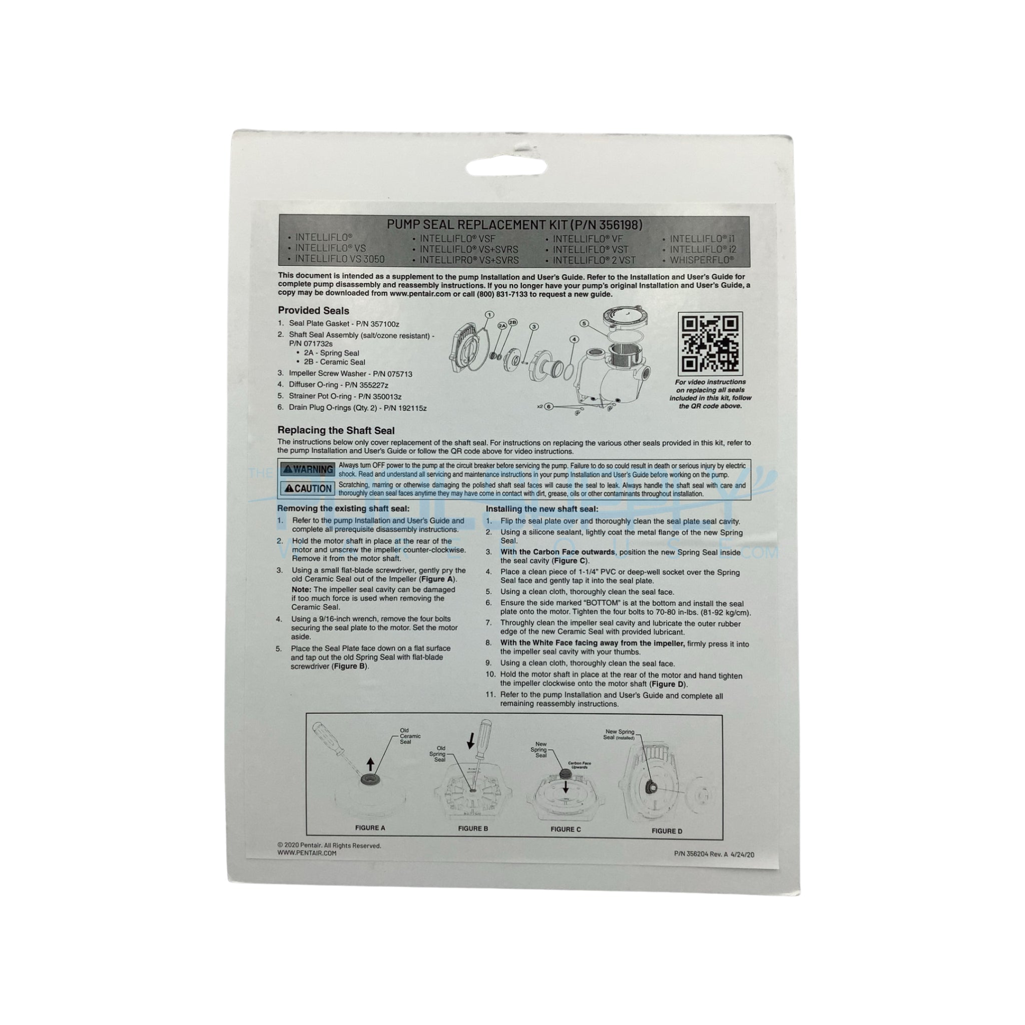 Pentair WhisperFLo/IntelliFlo Chemical/Salt/O3 Resistant Seal Kit - 356198 - The Pool Supply Warehouse