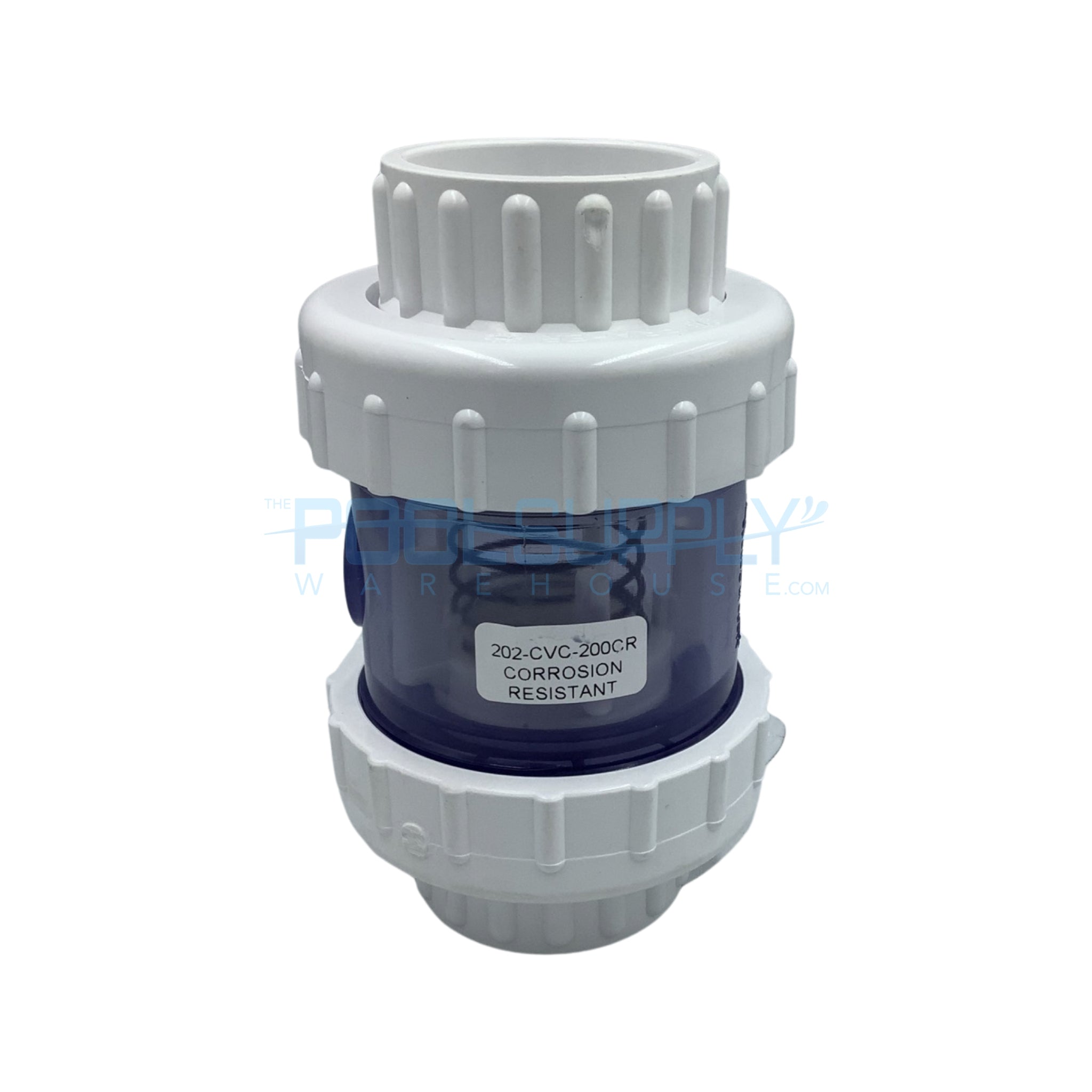 Praher 2" Double Union Clear Spring Check Valve, Clear - 202-CVC-200CR - The Pool Supply Warehouse