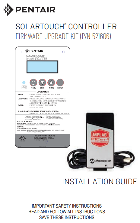 SolarTouch Controller Firmware Kit Installation Manual
