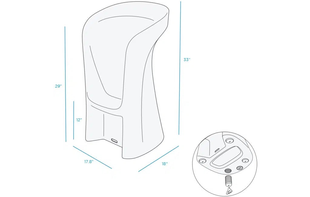 Ledge Lounger Signature White Barstool - LL-SG-BS-42-W