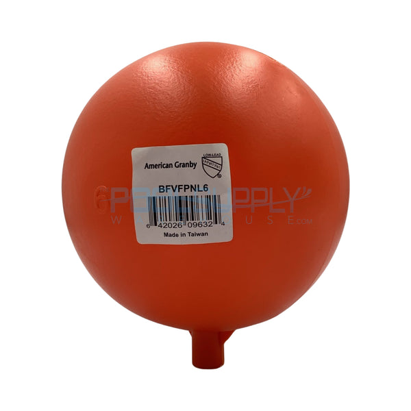 American Granby Co 6" Orange Plastic Float - BFVFPNL6 - The Pool Supply Warehouse
