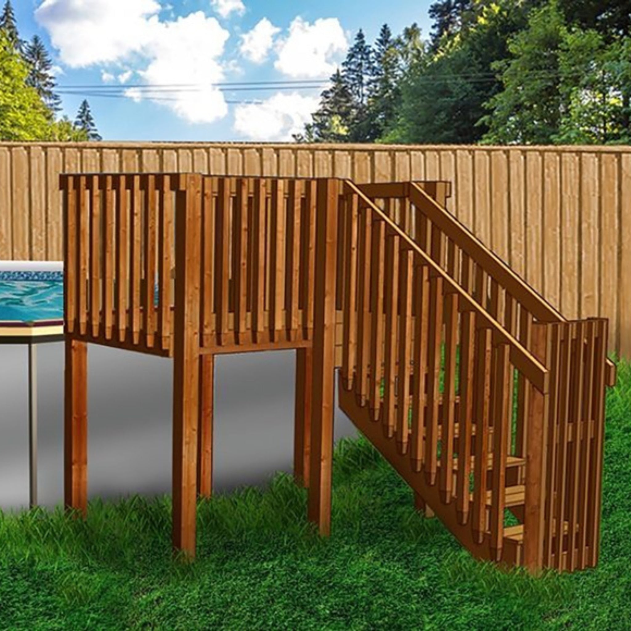 Connect-A-Deck Above Ground Pool Deck Kit (4' X 8')