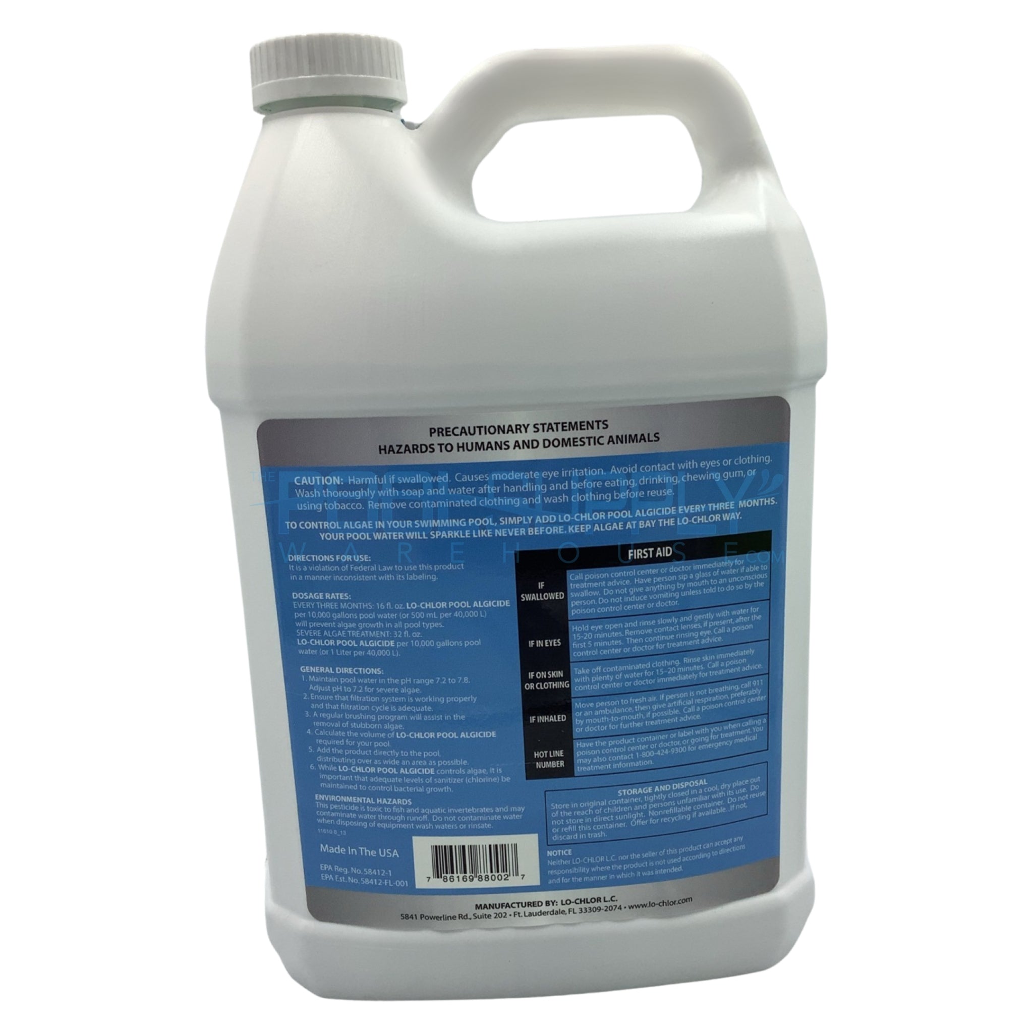 Lo-Chlor 90 Day Pool Algicide - 1 Gallon - LO-2-1 - The Pool Supply Warehouse