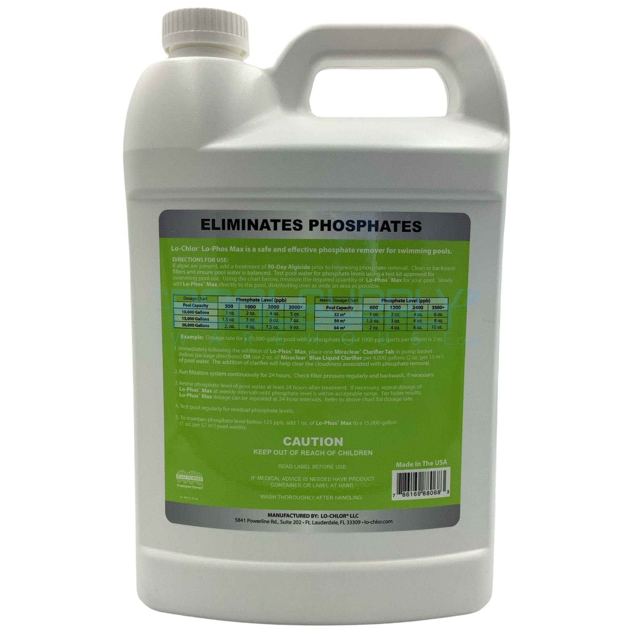 Lo-Chlor Lo-Phos Max Phosphate Remover - 1 Gallon - LO-PHOS-MAX-G - The Pool Supply Warehouse