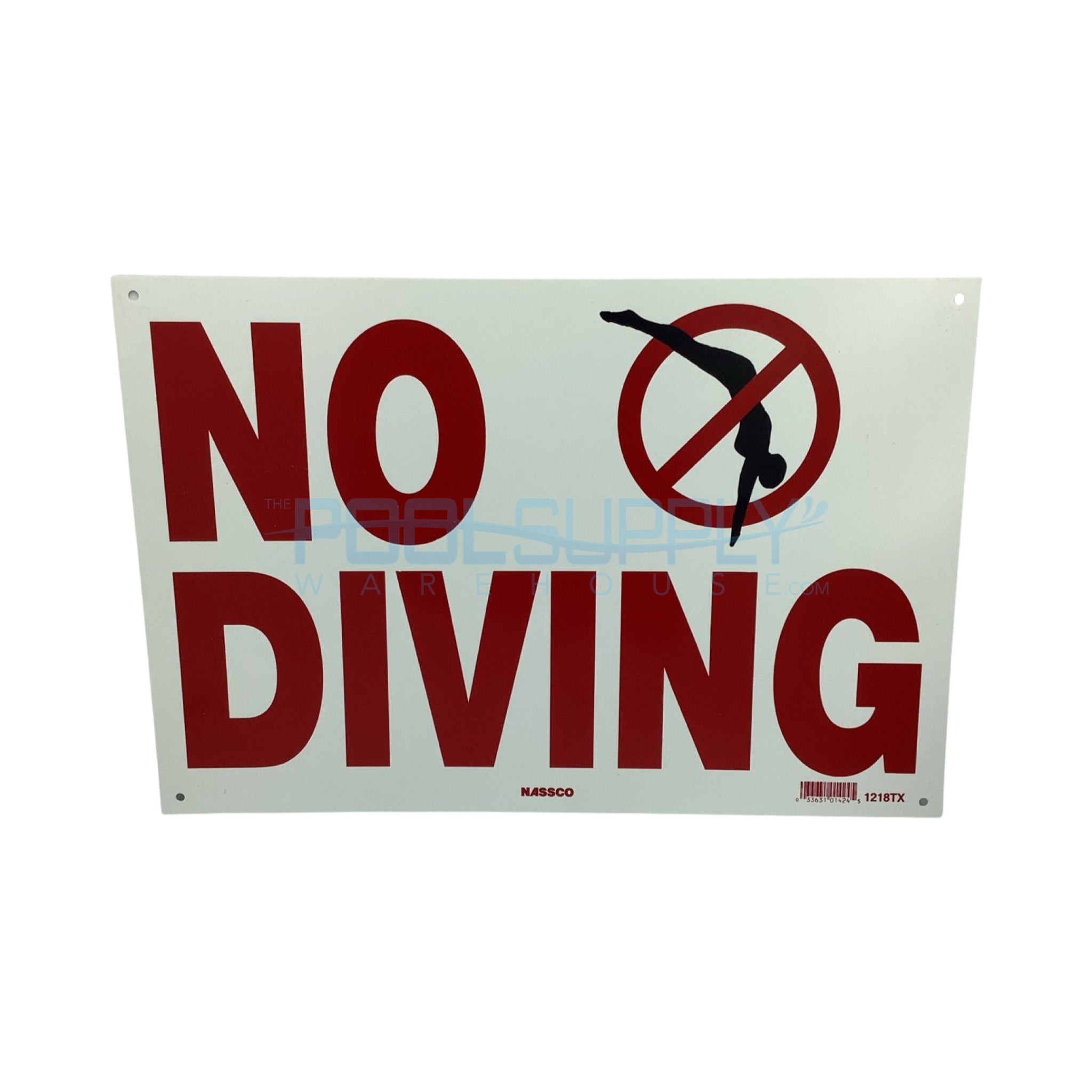 Nassco 18"X12" "NO DIVING" Sign - 1218TX - The Pool Supply Warehouse