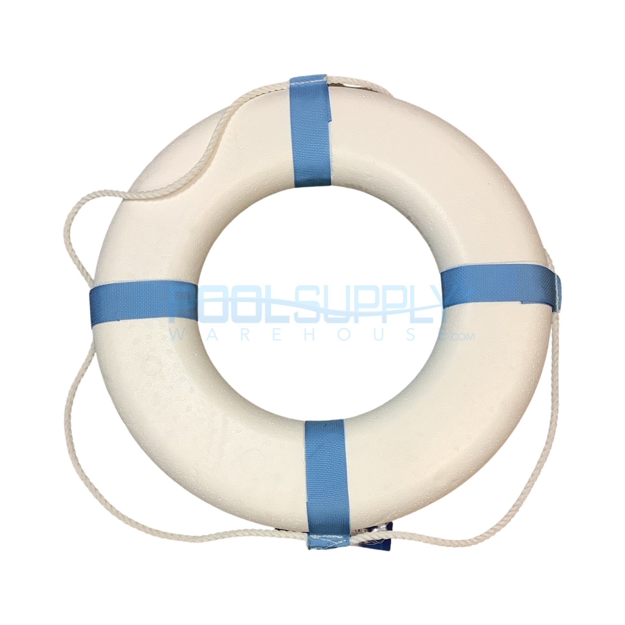 PoolStyle Decorative White Ring Buoy, 24" - 373 - The Pool Supply Warehouse