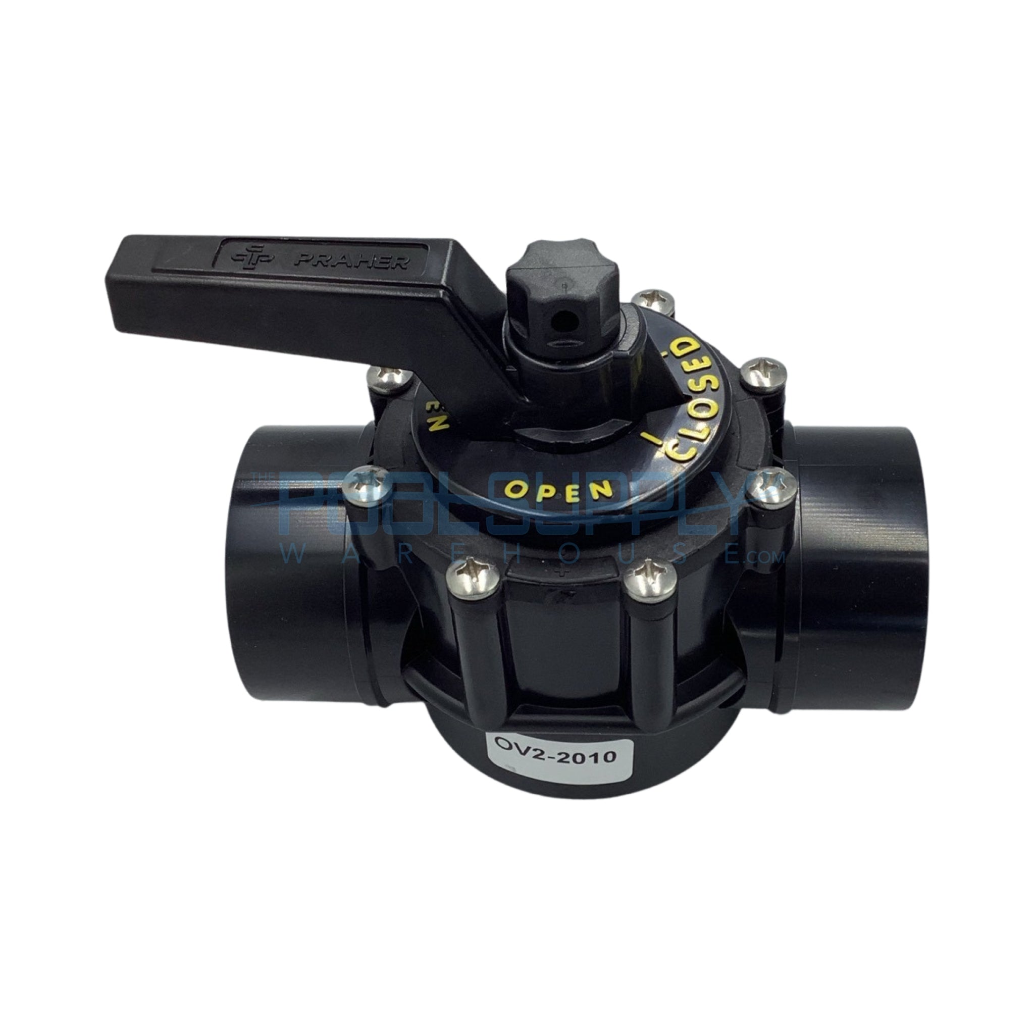 Praher 2x2-1/2" 2 Port CPVC Valve, Black - OV2-2010 - The Pool Supply Warehouse