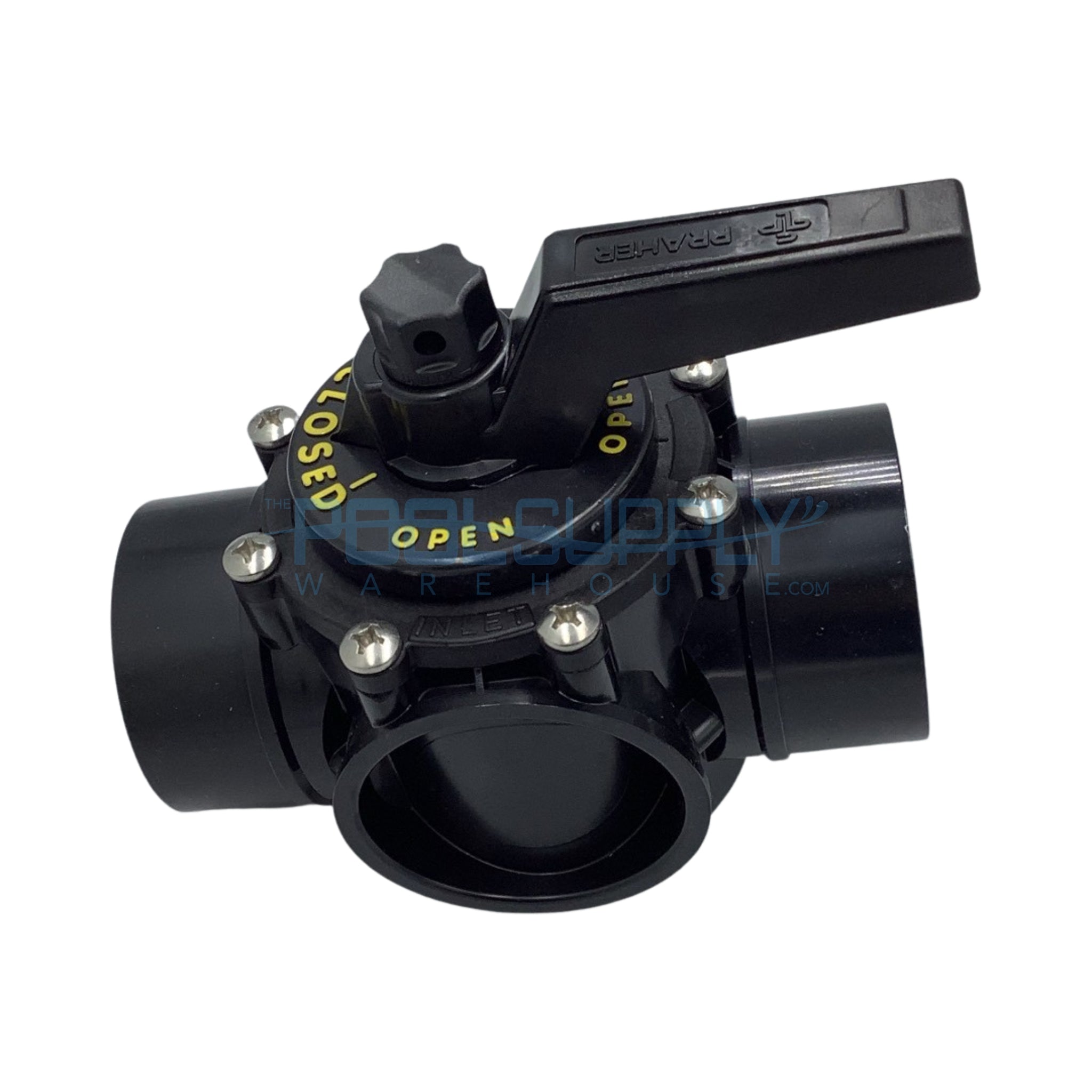 Praher 2x2-1/2" 2 Port CPVC Valve, Black - OV2-2010 - The Pool Supply Warehouse