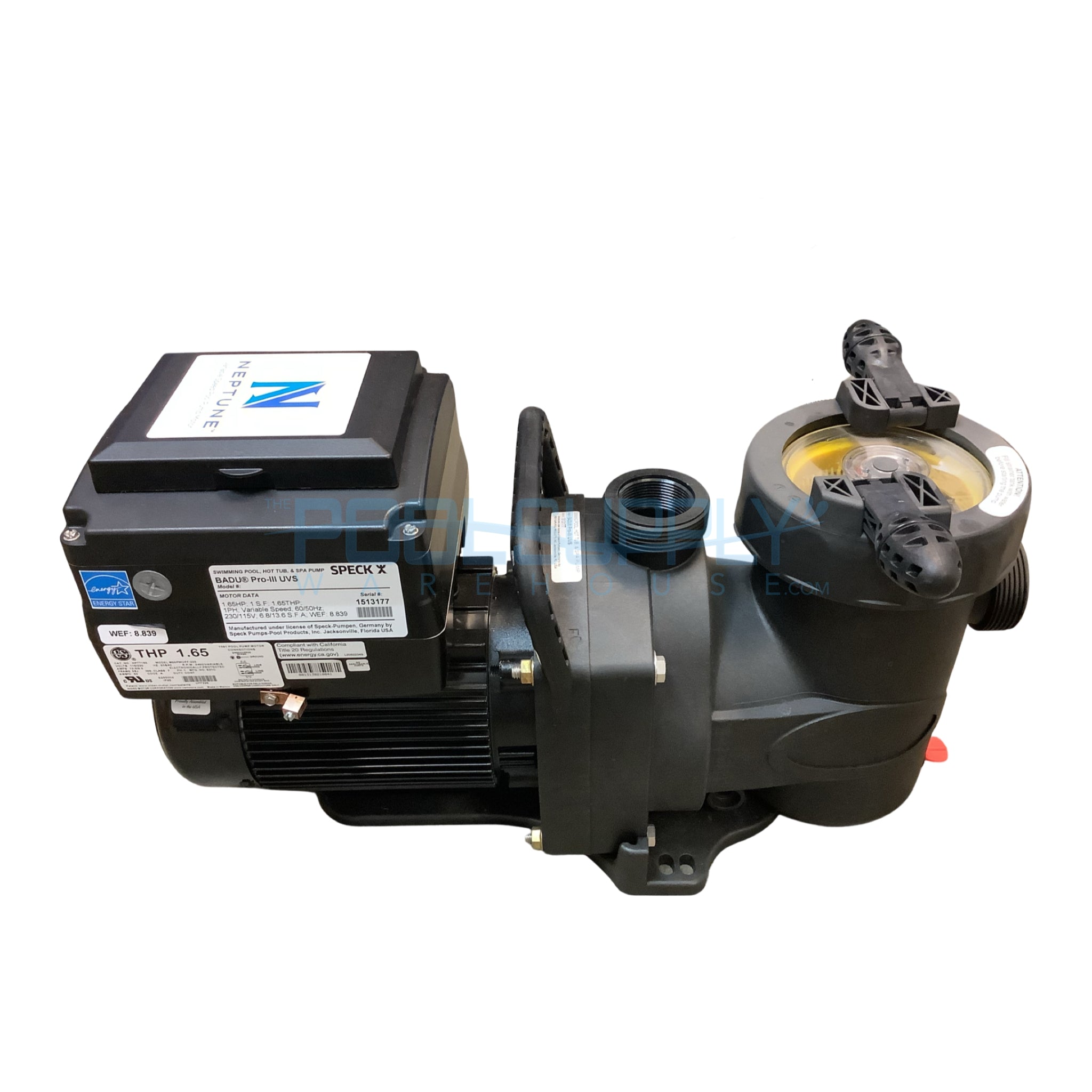 Speck 1-1/2 HP Badu Pro-III Variable Speed Pump - IG385-V165T-0US - The Pool Supply Warehouse