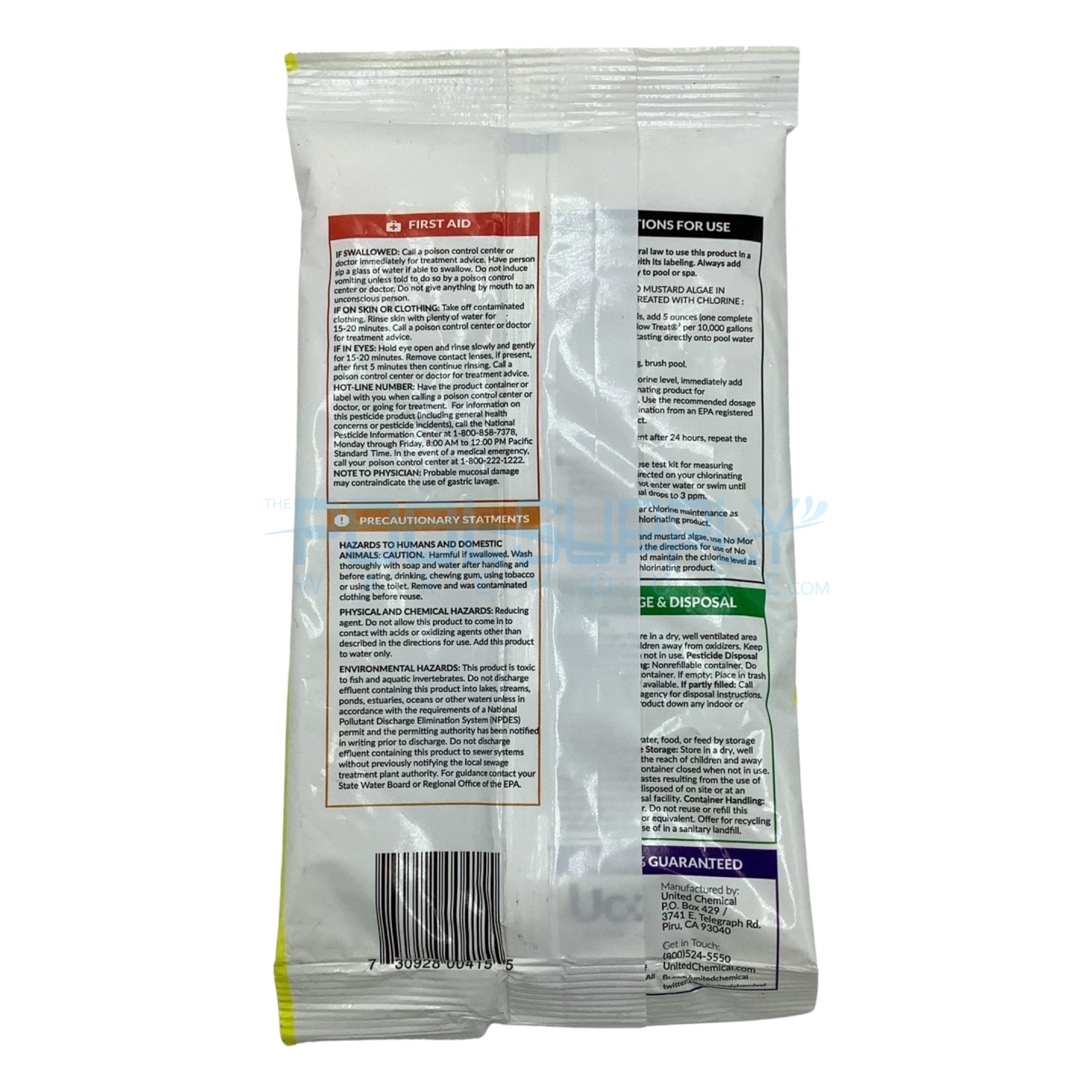 United Chemical Yellow Treat Algaecide Bag - 5 oz - YT-P71 - The Pool Supply Warehouse