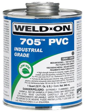 Weld-On® 705™ Clear PVC Cement, 1 Quart - 10089