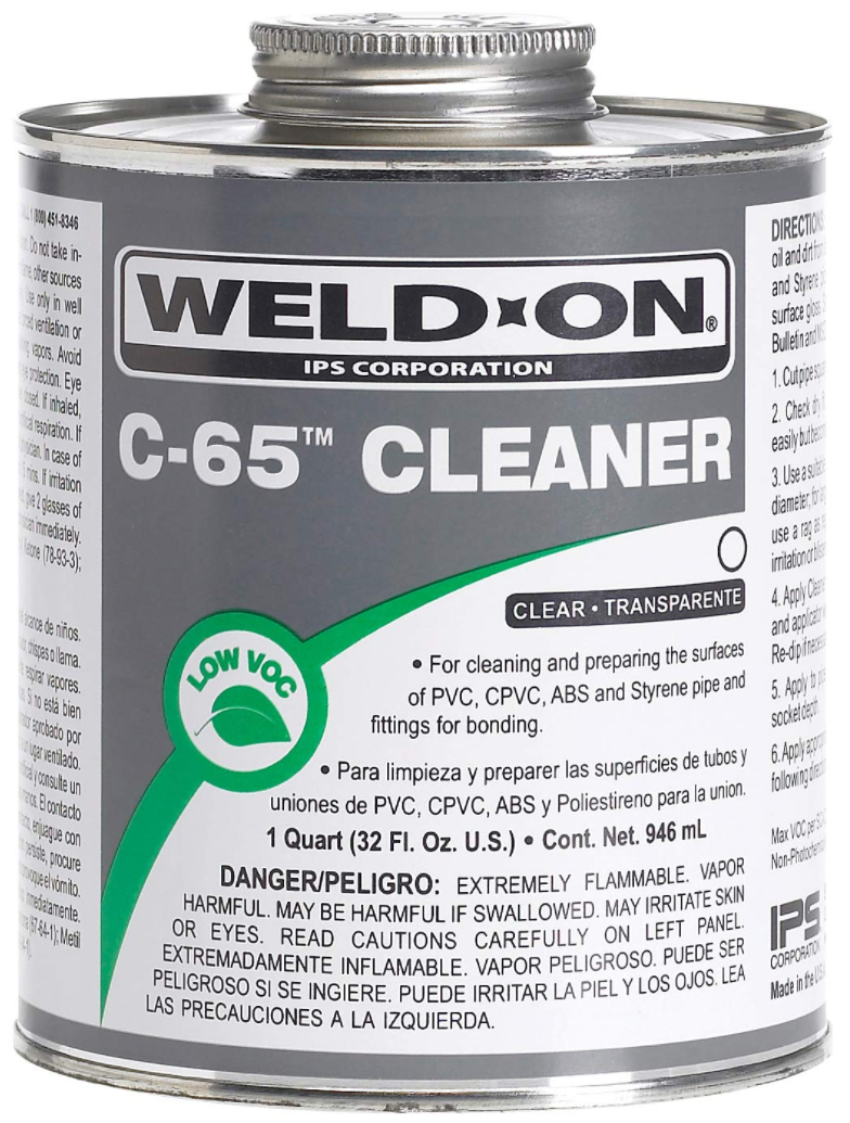 Weld-On® C-65™ Cleaner, 1 Quart - 10201 - The Pool Supply Warehouse