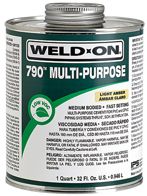 IPS 1 Quart Weld-On 790 Multi-Purpose PVC Cement - 10257