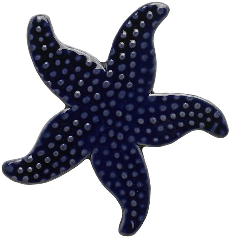 Custom Mosaics 5x5" Sea Life Collection Royal Blue Starfish Design - 102RB