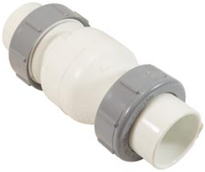 NDS 1-1/2" True Union Spring Check Valve, White - 1700-15