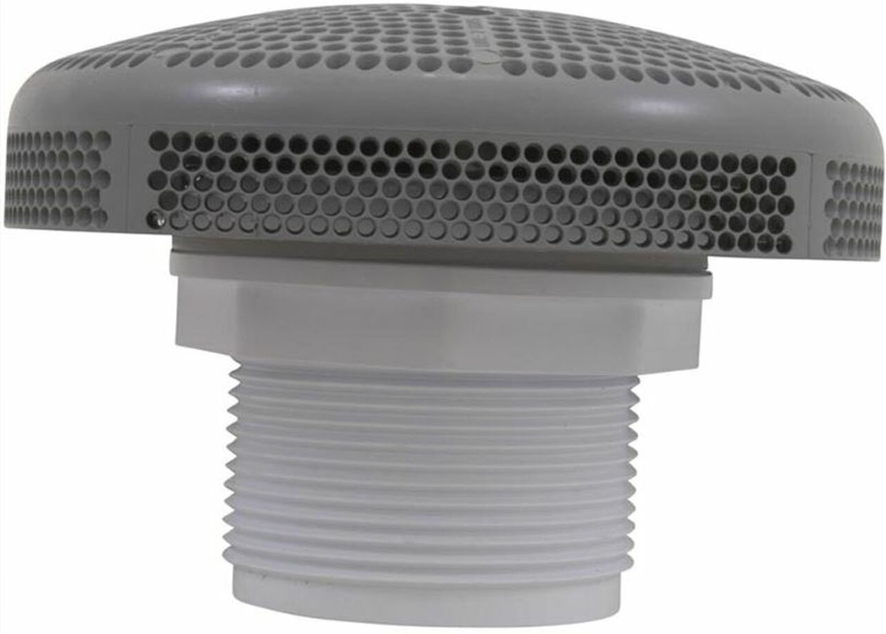 Super-Pro Hi-Flo Suction Fitting, Fiberglass VGB Main Drain 2" Socket Gray - 25215-001-000VGB