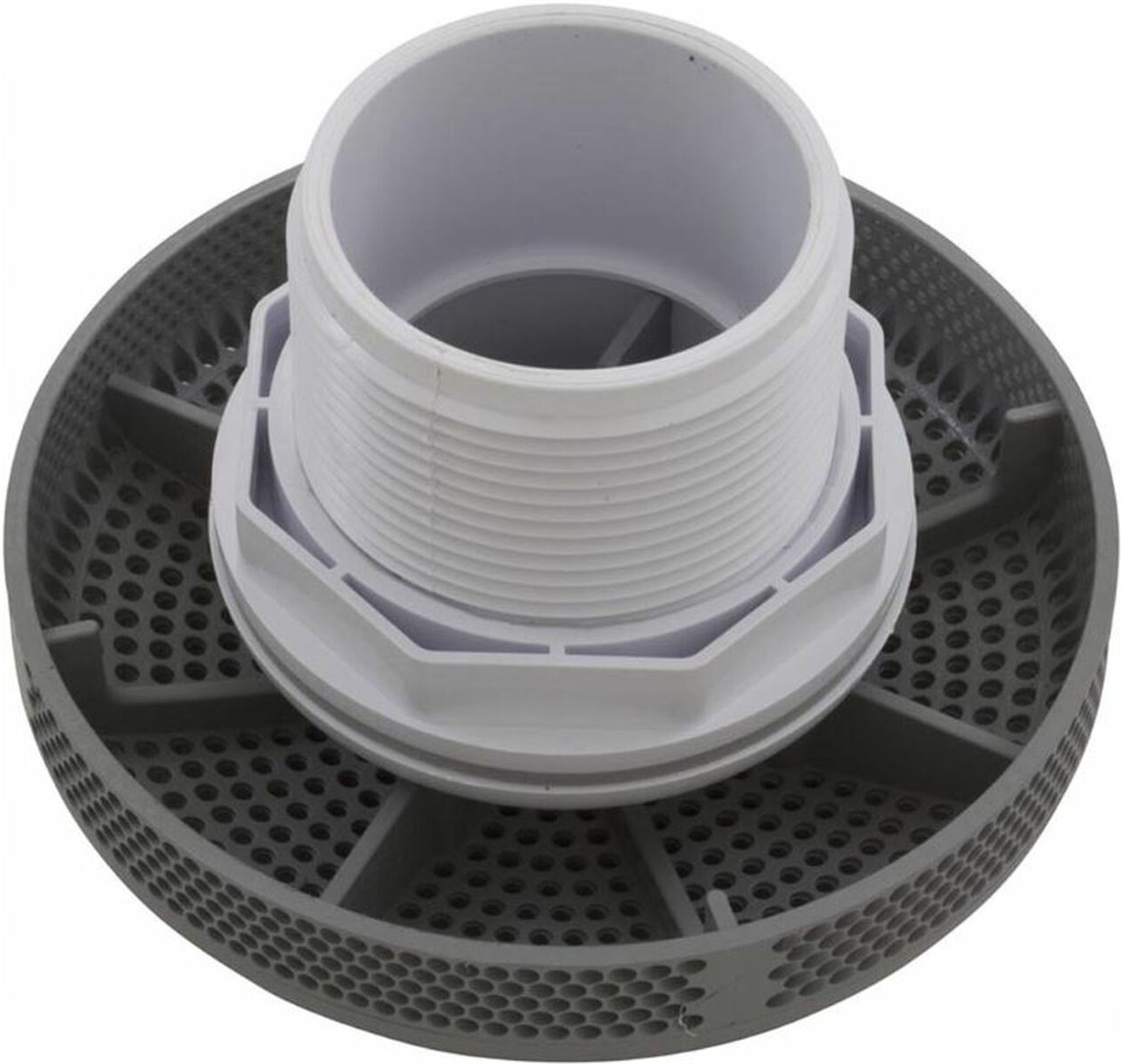 Super-Pro Hi-Flo Suction Fitting, Fiberglass VGB Main Drain 2" Socket Gray - 25215-001-000VGB