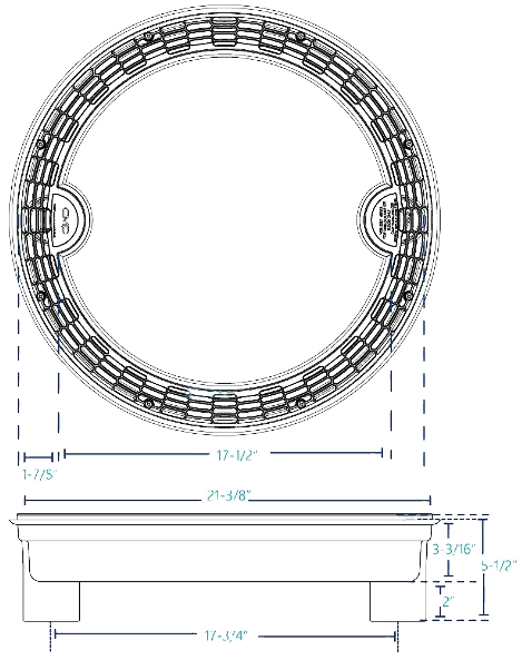 CMP 20" Round Unblockable Ring Drain w/ Sump, Gray - 25506-331-000