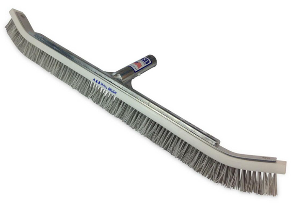 A&B 24" Stainless Steel/Synthetic Bristle Curved End Wall Brush - 3024