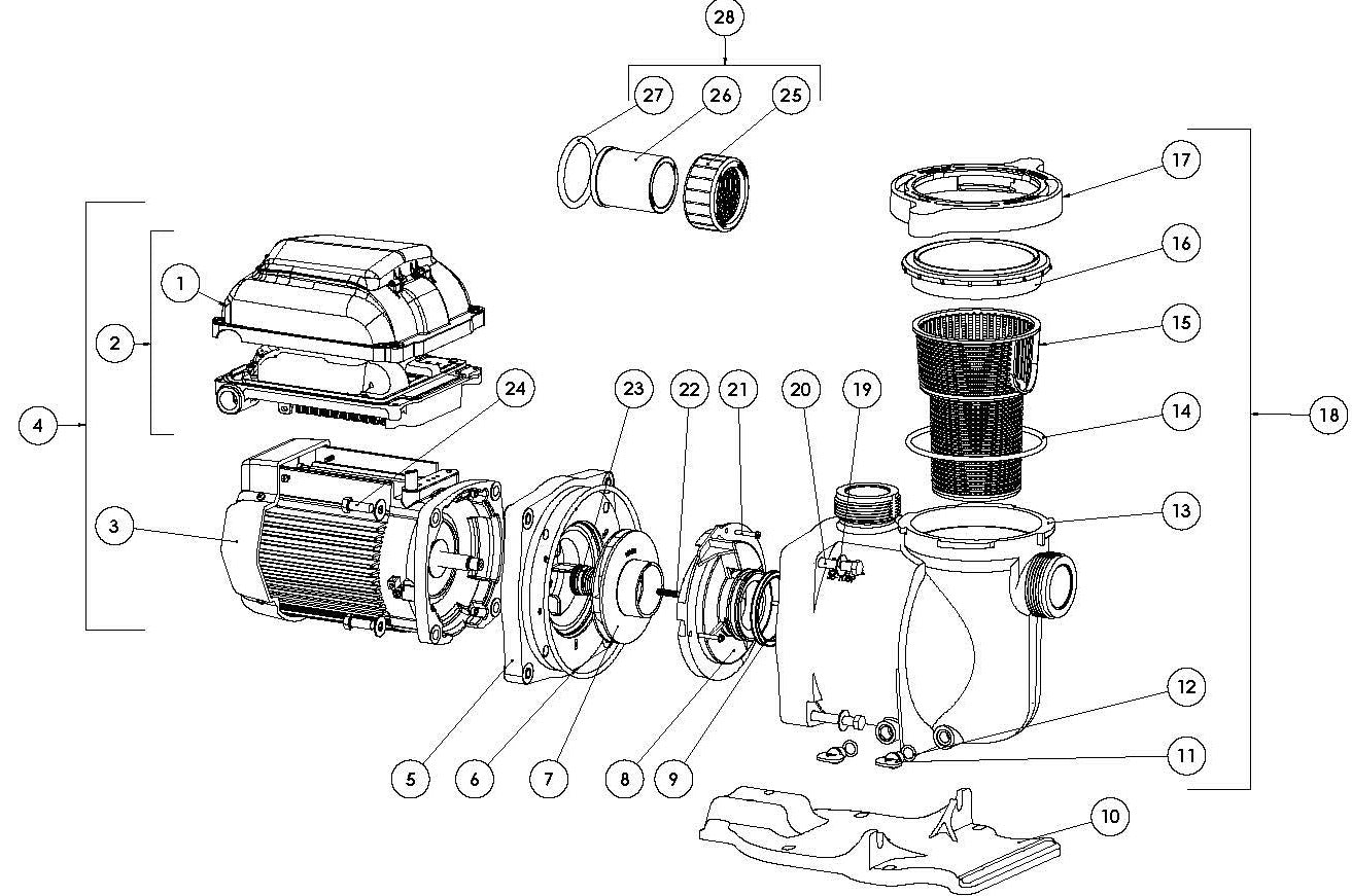 SuperMax VS Variable Speed Pump 1.5 HP - 343001 - Motor - PENTAIR WATER POOL AND SPA INC - The Pool Supply Warehouse