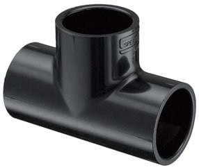 Spears SCH40 2" PVC Tee, Black - 401-020B