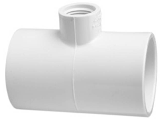 Lasco 2-1/2"x2-1/2"x2" Slip x Slip x FPT SCH40 PVC Reducing Tee - 402292