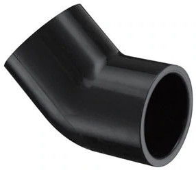 Spears SCH40 2" PVC 45° ELL, Black - 417-020B