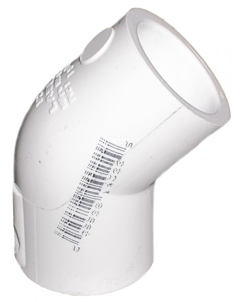 Lasco 4" SCH40 45° Elbow Slip x Slip - 417040 - The Pool Supply Warehouse