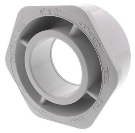 Lasco 4"x2" SCH40 Reducer Bushing SP x Slip - 437420 - The Pool Supply Warehouse