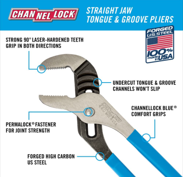 Channellock 12" Tongue and Groove Pliers - 440