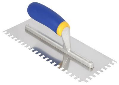 QEP Comfort Grip 1/4"x3/8"x1/4" Stainless Steel Square-Notch Trowel - 49916Q - The Pool Supply Warehouse