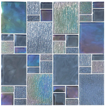 Artistry in Mosaics 1 Sq-Ft. Avalon Gray Mixed Glass Mosaic Tile - AV8MXK10