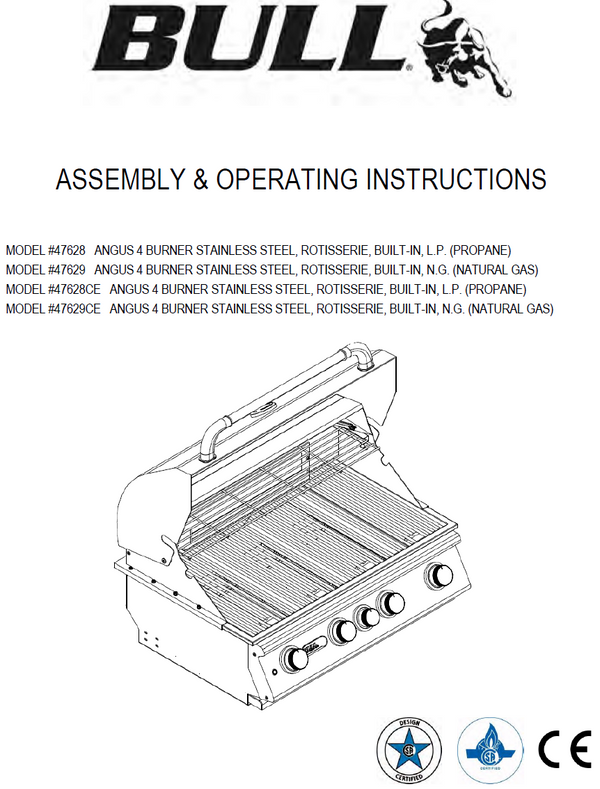 Angus Flagship Grill Owner's Manual