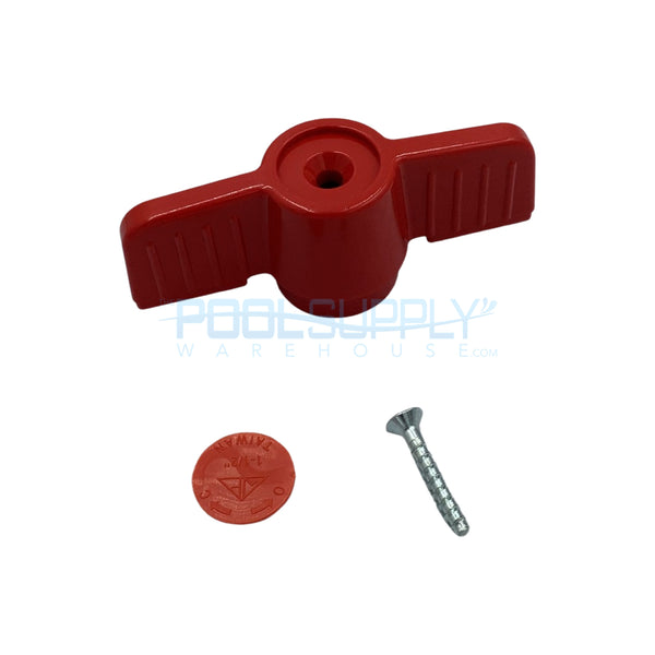 Ball Valve Handle Replacement - 1/2 Inch Shut Off Switch With M8 Nut, Red 5x8mm Hole Size