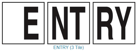 Inlays 8x24" Ceramic Tile 6" "ENTRY" Non-Skid Frost-Proof Pool Deck Depth Marker - C822038